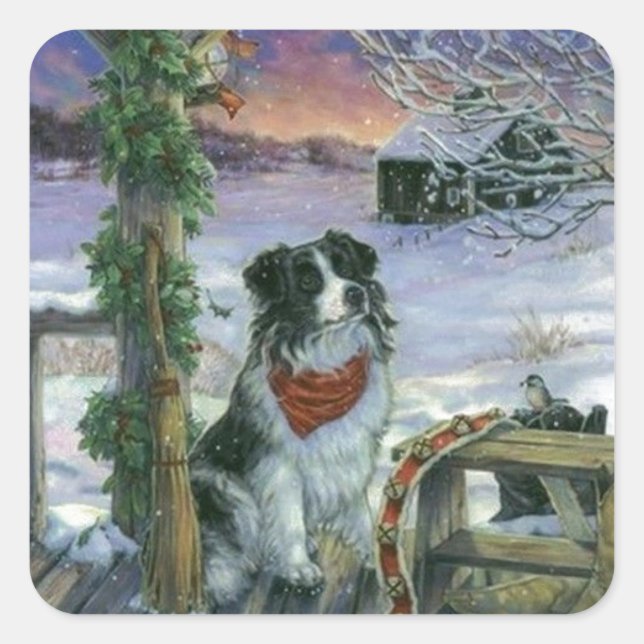 Vintage Happy Holidays Square Sticker (Front)