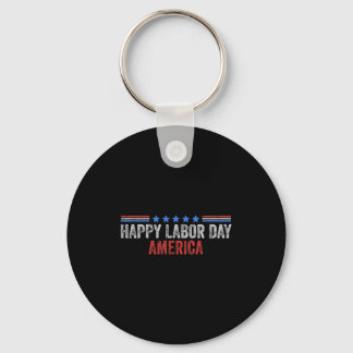 Vintage Happy Labour Day America Crew Usa Flag Pat Key Ring