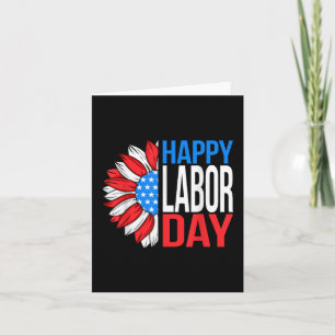 Vintage Happy Labour Day Patriotic Sunflower Labou Card