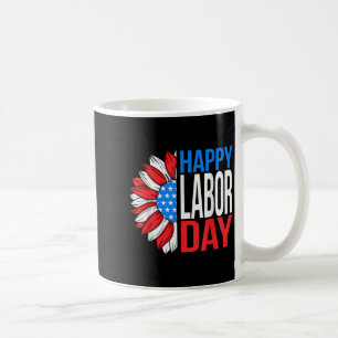 Vintage Happy Labour Day Patriotic Sunflower Labou Coffee Mug