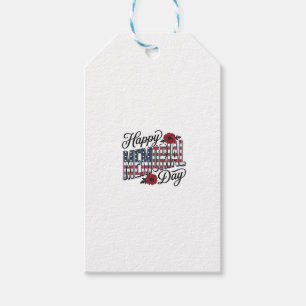 Vintage Happy Memorial Day Poppy Flag Shirt Design Gift Tags