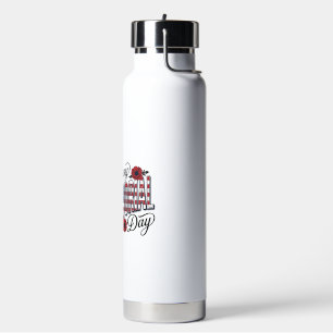 Vintage Happy Memorial Day Poppy Flag Shirt Design Water Bottle