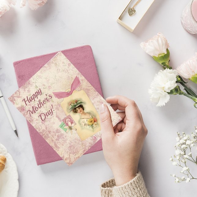 Vintage Happy Mother's Day Greeting Card (Scrapbooked Mother's Day Card)