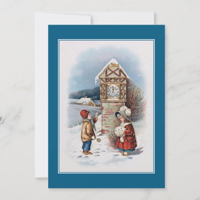 Vintage Happy New Year Greeting Card (Front)