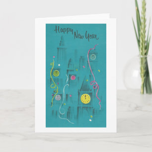 Vintage Happy New Year Holiday Card