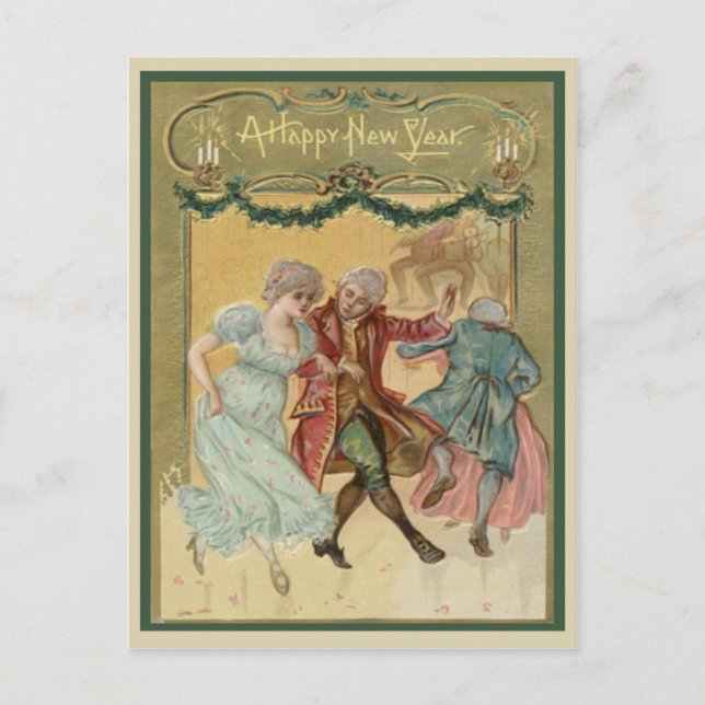 Vintage Happy New Year Postcard (Front)