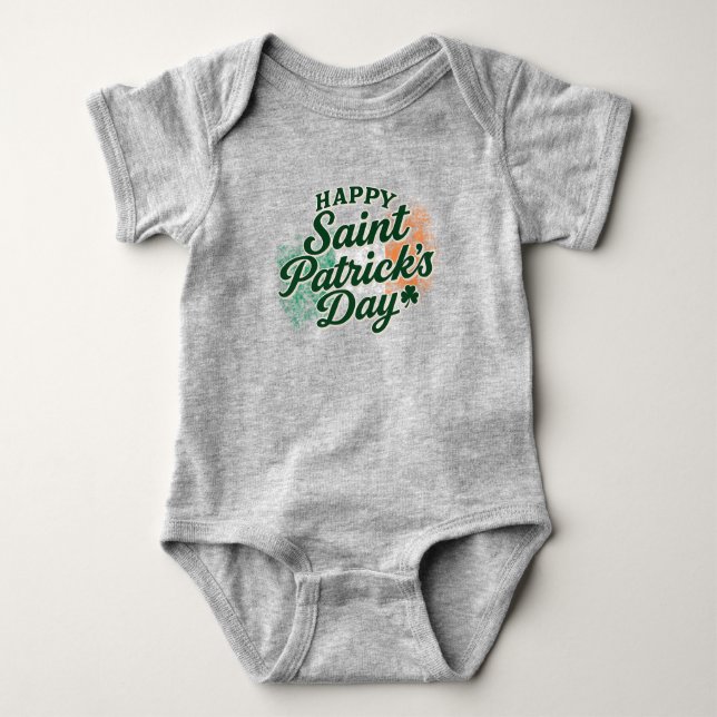 Vintage Happy Saint Patrick's day  Baby Bodysuit (Front)