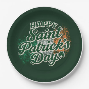 Vintage Happy Saint Patrick's day  Paper Plate