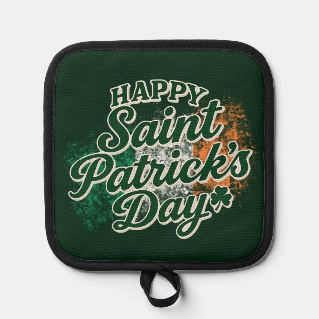 Vintage Happy Saint Patrick's day  Pot Holder (Front)