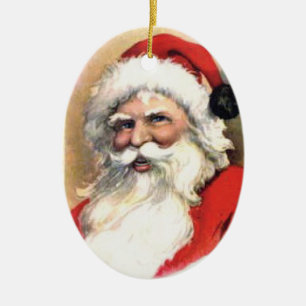 Vintage Happy Santa Ornament