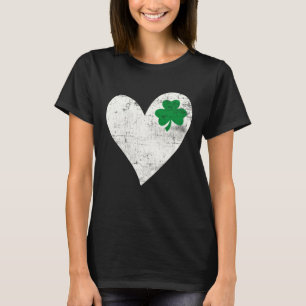 Vintage Happy St Patrick s Day Go Lucky Heart Iris T-Shirt