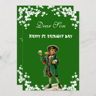 Vintage Happy St. Patrick's Day Son, Grandson Cute Holiday Card