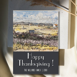 Vintage Happy Thanksgiving Harvest in Provence Card