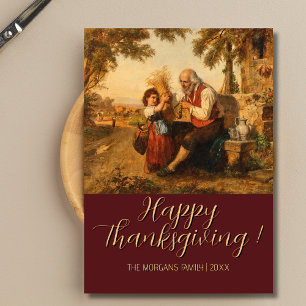 Vintage Happy Thanksgiving Harvest Roman Campagna  Card