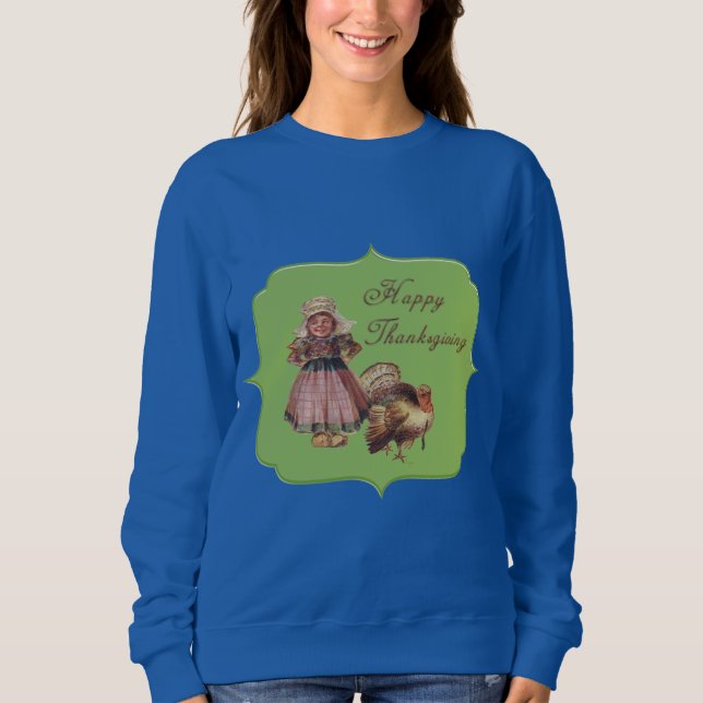 Vintage Happy Thanksgiving Joys, Celebration Sweatshirt (Front)