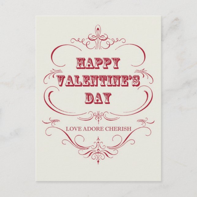 Vintage Happy Valentine's Day Postcard (Front)