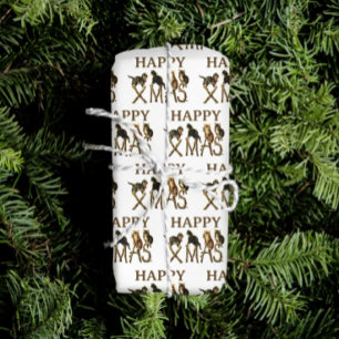 Vintage Happy Xmas Cute Cat Kitten Christmas Wrapping Paper