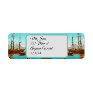 Vintage harbour Italy 1800s