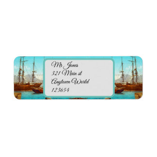 Vintage harbour Italy 1800s