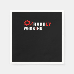 Vintage Hardly Working Funny Typography Essential Napkin