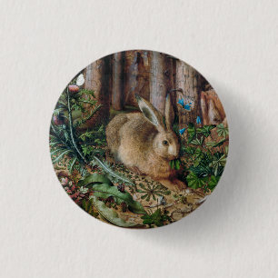 Vintage Hare in the Forest - Hans Hoffmann 3 Cm Round Badge