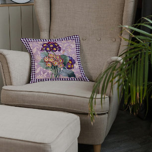 Vintage Harlequin Garden Flower Panel Cushion