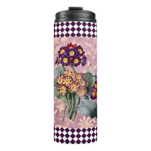Vintage Harlequin Garden Flower Panel Thermal Tumbler