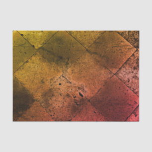 Vintage Harlequin Inspired Orange Rust Texture Tissue Paper