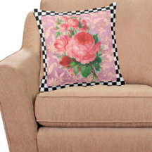 Vintage Harlequin Pink Roses