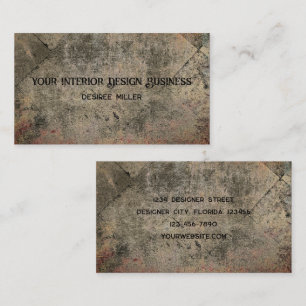 Vintage Harlequin Sepia Brown Black Grunge Texture Business Card