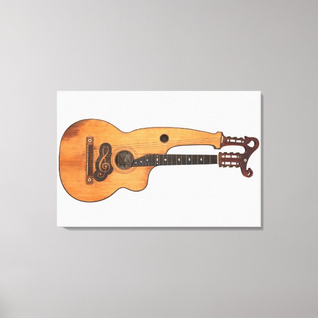 VINTAGE HARP GUITAR 24x36 Canvas Print (Front)