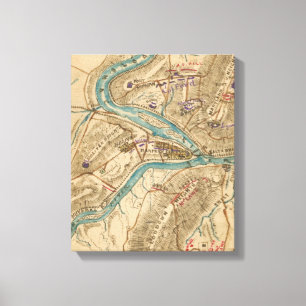 Vintage Harpers Ferry Civil War Map (1862) Canvas Print