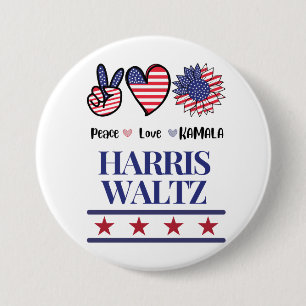 Vintage Harris and Walz 2024 Election T-Shirt 7.5 Cm Round Badge