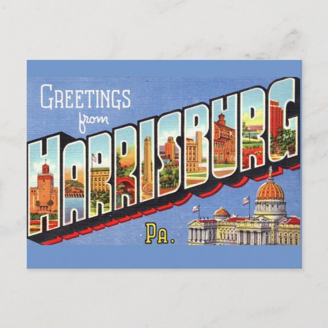 Vintage Harrisburg PA  Postcard (Front)