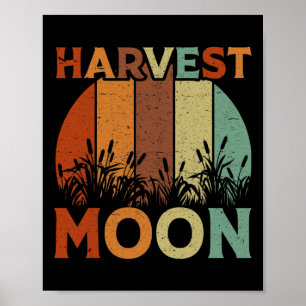 Vintage Harvest Moon Poster