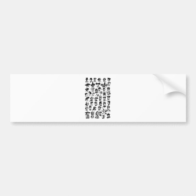 Vintage Hats Bumper Sticker (Front)
