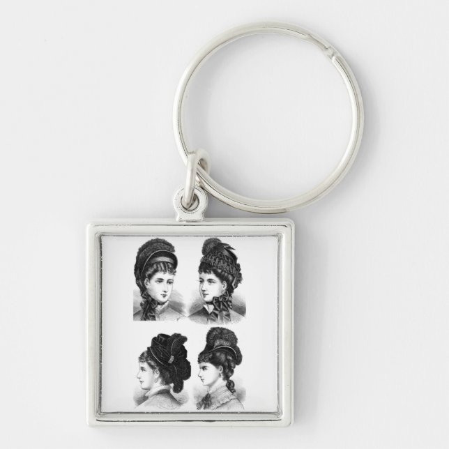 Vintage Hats Key Ring (Front)
