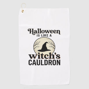 Vintage Haunted Castle Halloween Town Shirt Design Golf Towel