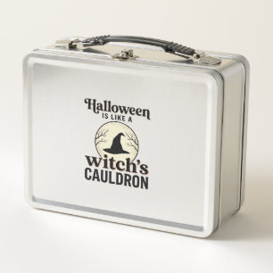 Vintage Haunted Castle Halloween Town Shirt Design Metal Lunch Box