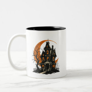 Vintage Haunted House Coffee Mug | Retro Halloween
