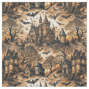 Vintage Haunted House Fabric