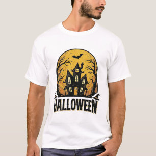 Vintage Haunted House Halloween Shirt Design_1