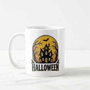 Vintage Haunted House Halloween Shirt Design_1 Coffee Mug
