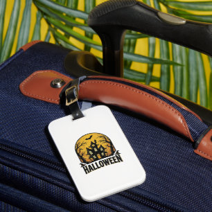 Vintage Haunted House Halloween Shirt Design_1 Luggage Tag