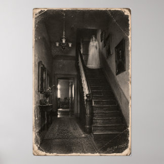 Vintage Haunted House Paranormal Apparition Poster