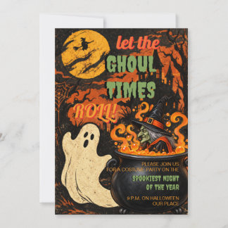 Vintage Haunted Nightscape Halloween Party Invitation