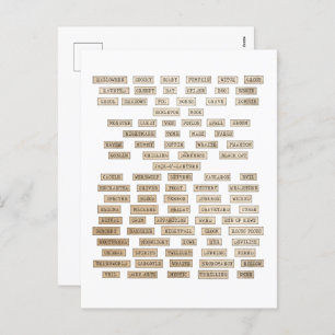 Vintage Haunting Words Halloween Holiday Postcard