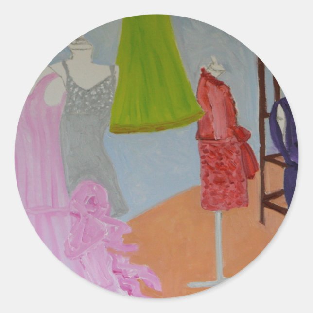 Vintage Haute Couture Classic Round Sticker (Front)