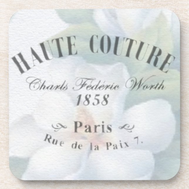 Vintage Haute Couture Fashion Design Coaster (Front)