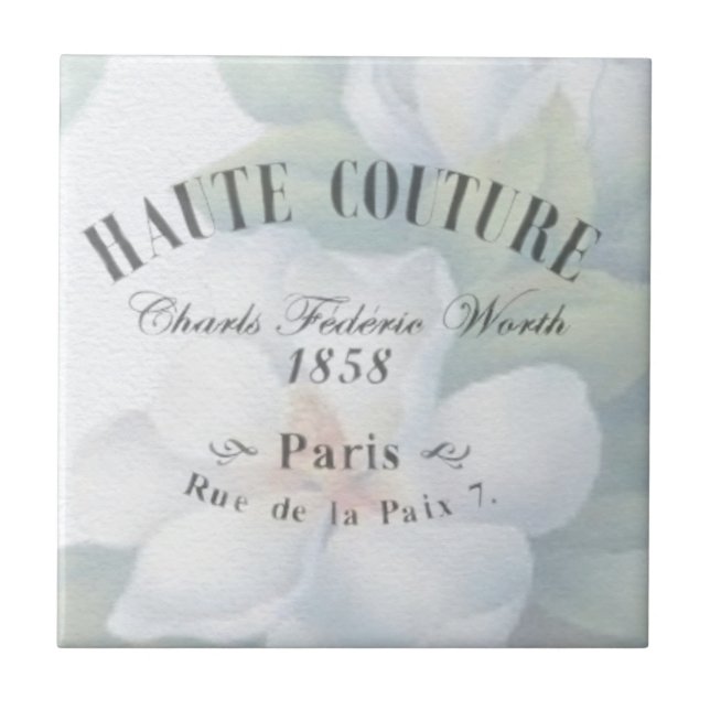 Vintage Haute Couture Fashion Design   Tile (Front)